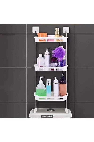 divendi-ro Multifunctional storage holder above the toilet bowl, three-poles, white
