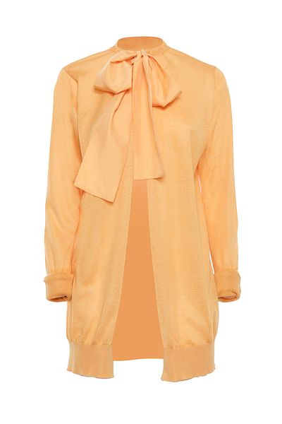 Fabiana Filippi Orange cardigan with bow