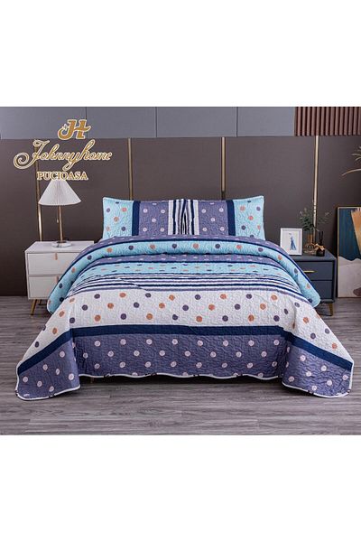 FIONNA.RO Quilted Cotton Blanket With 2 Sides - Bulinute