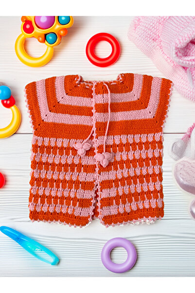 Butik هدية لحديثي الولادة سترة قطنية محبوكة يدويًا للأطفال مع أزرار من عمر 0 ...