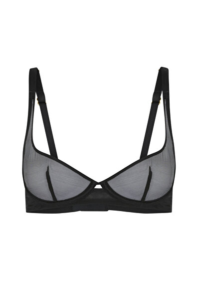 Agent Provocateur حمالة صدر سلكية سوداء مع دعم Lucky Demi Cup Plunge - تصميم مريح وأنيق وجيد التهوية