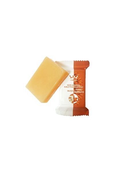 HAMIL ALMUSK Hamil Al Musk Sweet Embrace Double Fragrance Soap, Musk and Rose Scent, 100g