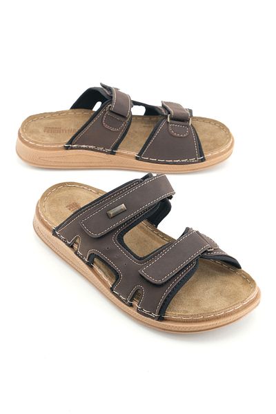 GEZER Feichtıngen Men's Summer Insole Genuine Leather Double Velcro Adjustable Comfortable Sole Daily Sweat