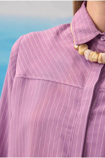 HEQA Robe Verev Striped Shirt Lilac
