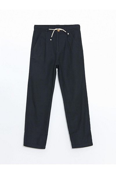 LC Waikiki Pantaloni pentru băiat din amestec de in cu bandă elastică în talie (S5)