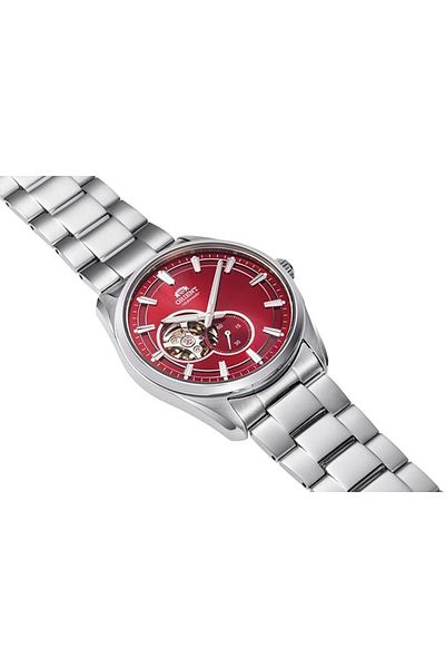 Orient Open Heart Red Dial Stainless Steel Watch for Men