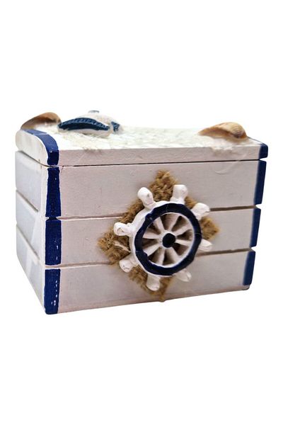 OEM Wooden chest with marine accessories, 7.5x5.5x5.5 cm