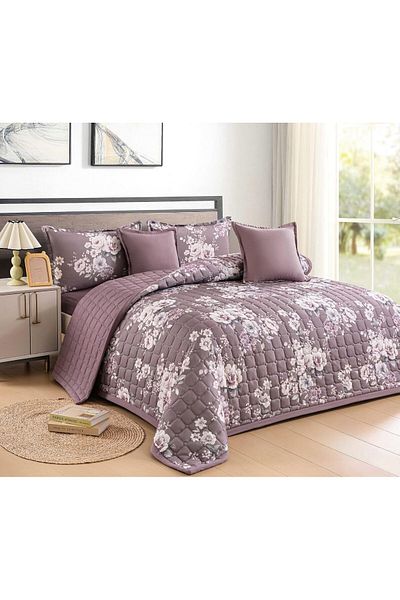 LOVEHOME Summer double microfiber bedspread with a luxurious floral design