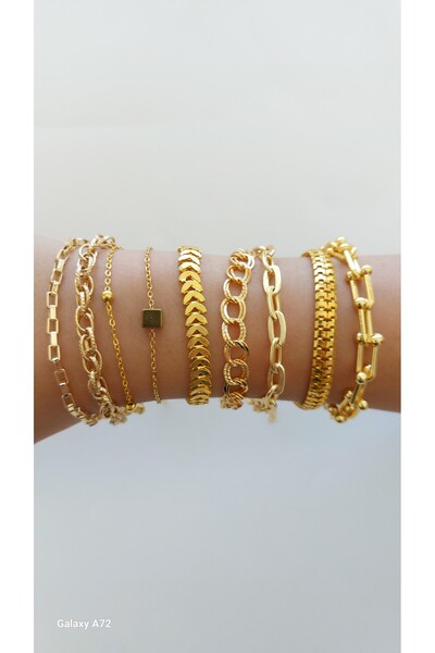 X-Lady Accessories Altın Kaplama Kadın Lüks Trend Kartier Kombin Bileklikler