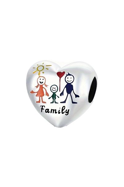 Fubena Family Heart Bead Charm