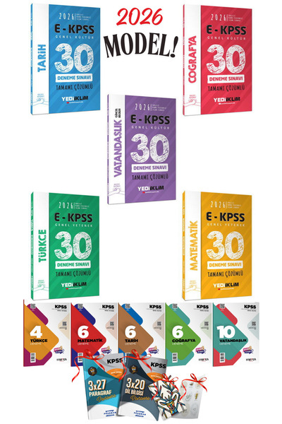 Yediiklim Yayınları 2026 EKPSS GYGK Yediiklim 5li Branş Tüm Dersler Deneme Se...
