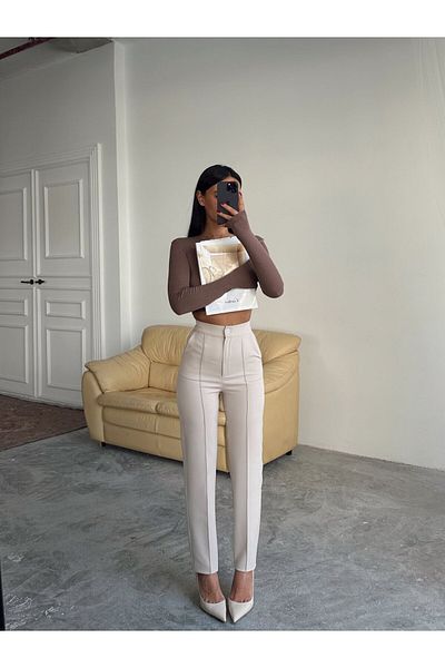 mydukkan.co Elastic Waist Striped Trousers