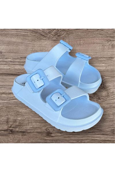 AkınalBella unisex διπλή πόρπη μαλακή μαλακή σόλα παραλίας καθημερινές παντόφλες