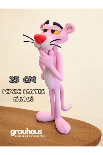 GRAUHAUS Pink Panther Figure 25cm Classic Cartoon Collection Figure Pink Panther Retro Cartoon Figure