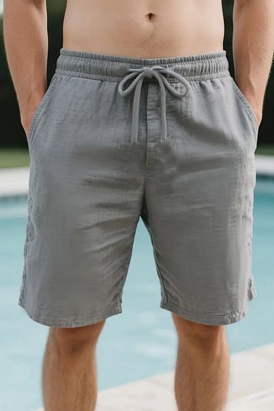 Tarz Cool Light and Comfortable Double Leg Muslin Men's Shorts - Gray