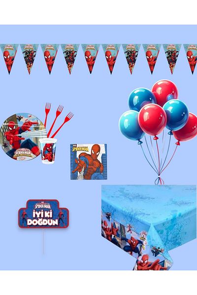 Evabrite Spiderman 32Nd Birthday Party Set - Spiderman Concept Party Decorations