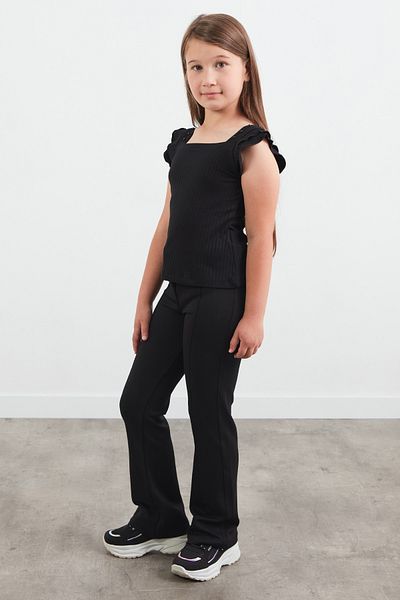 Fulla Moda Buttoned Grass Flare Girl's Trousers