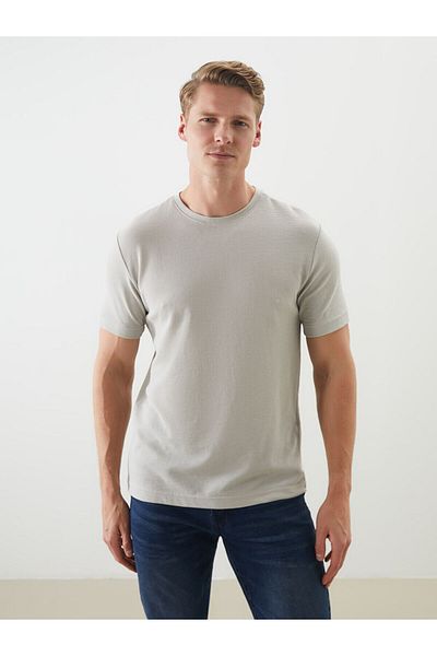 LC Waikiki New Season Crew Neck Short Sleeve Men's Textured T-Shirt - S52849Z8