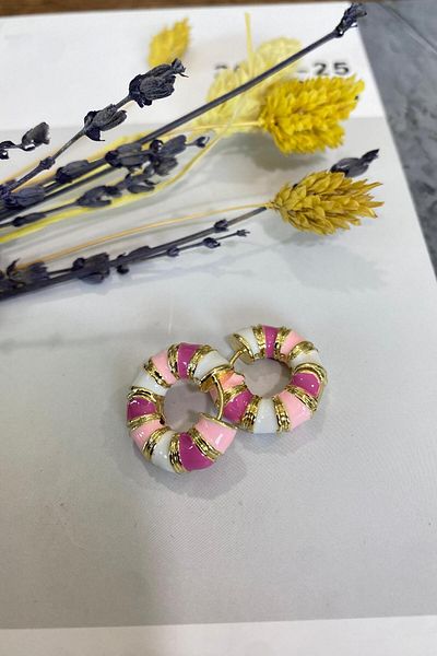 İthal 1520 imported gold cut earring