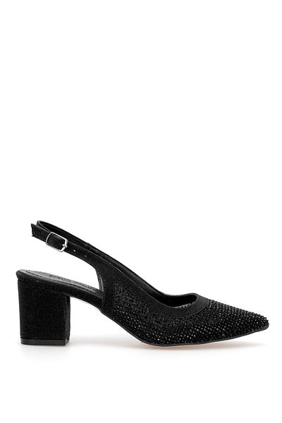 Ayakkabı Fuarı Elit Pm309 K4030T Women's Stone Classic Heeled Shoes Black