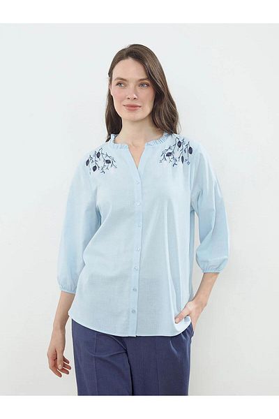 LC Waikiki Lcw Grace Women's Blouse with a  Collar and Flowers (S5)