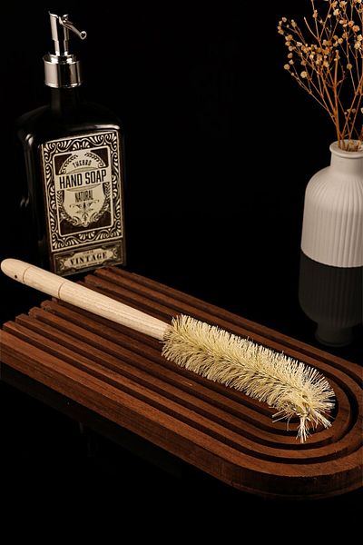 TheBRo Natural Tampico Grass Bottle Cleaning Brush with Handle,