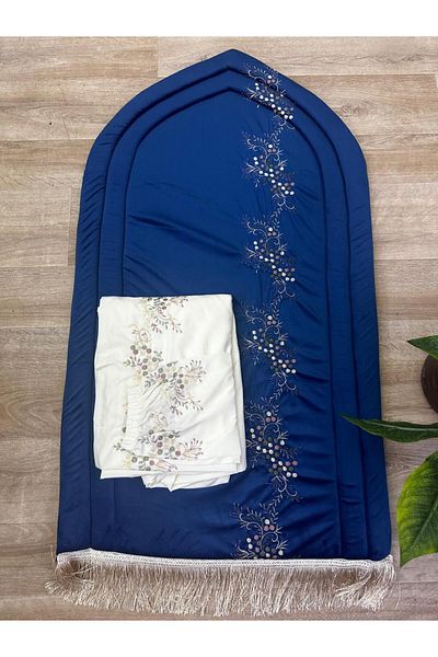 smart home Embroidered sponge padded prayer rug set with embroidered prayer sheet. Excellent soft cool material that provides you with comfort.