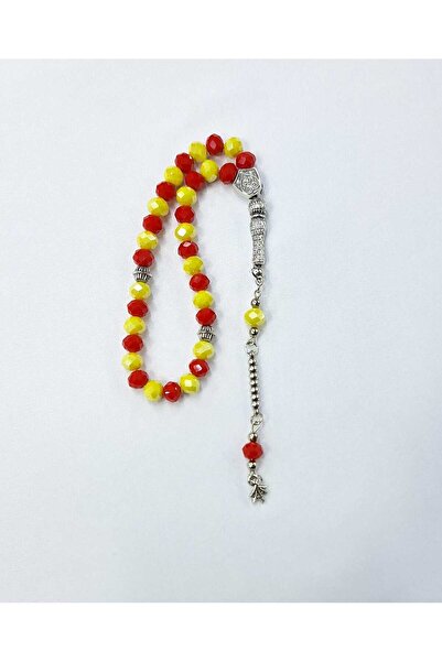 Lio20 Sarı-Kırmızı Renkli Kristal Cam Tesbih | Hediye Ve Günlük Şık Aksesuar