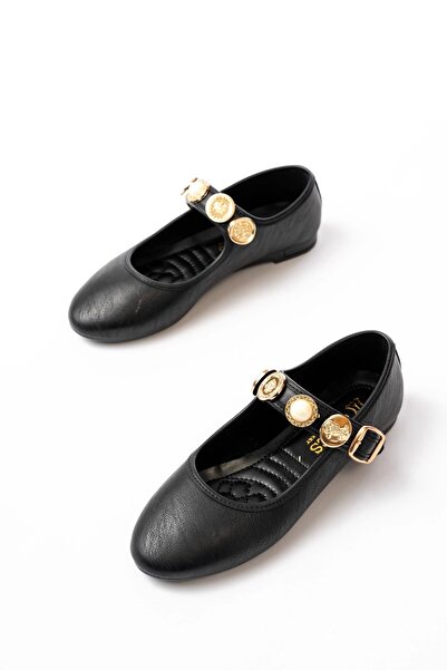 Genel Markalar İNF-6363 Siyah Baret Tokalı Günlük Ayakkabı