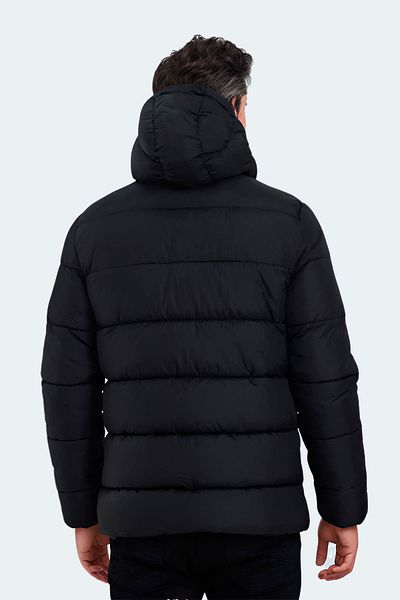 Slazenger Ganea Print Large Size Men's Coat & Coat Black