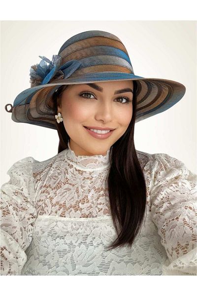 Confortino Luxury summer hat made of satin organza in 2 colors – ONE size, ADJUSTABLE