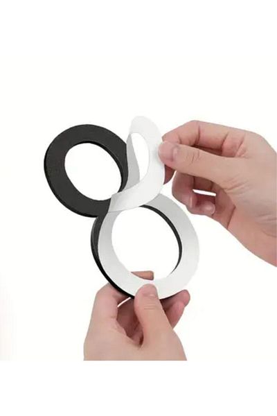 zafrakreklam Circle Number 1 mm Silver Mirror Plexi Adhesive Size 9X4 cm No- 5 Five