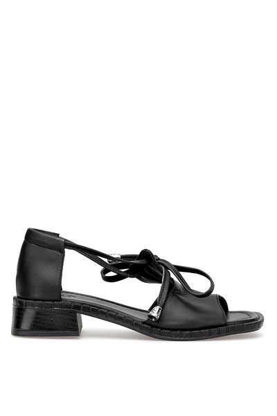 Ayakkabı Fuarı Elit Zeyn 8155 Women's Genuine Leather Heeled Sandals Black