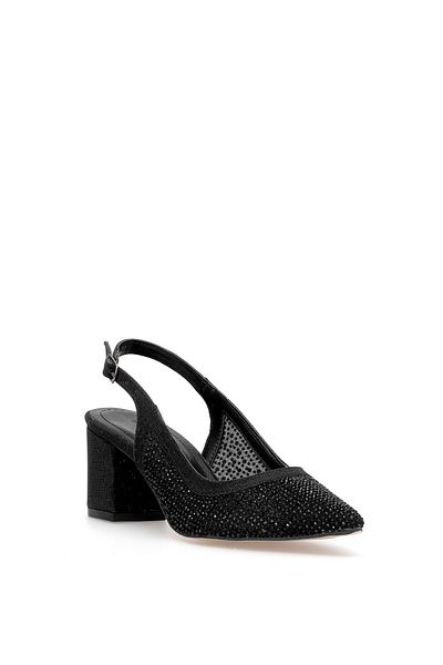 Ayakkabı Fuarı Elit Pm309 K4030T Women's Stone Classic Heeled Shoes Black