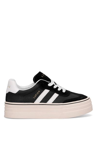 Lufian 121230025N Angela Women's Genuine Leather Classic Sneaker Black