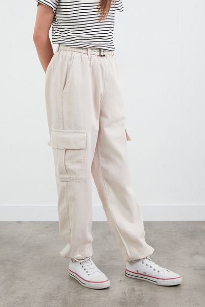 Fulla Moda Belted Cargo Pocket Jogger Girls' Trousers