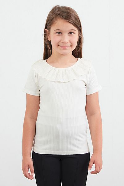 Fulla Moda Ribbed Shoulder Laced Girl's Body