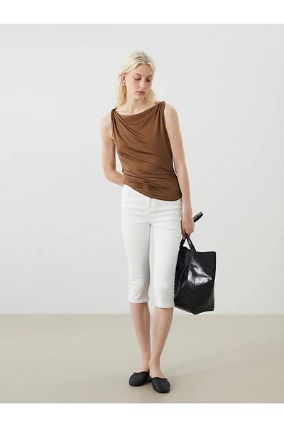 LC Waikiki Lcw Vision U-Neck Gathered Blouse (S5)