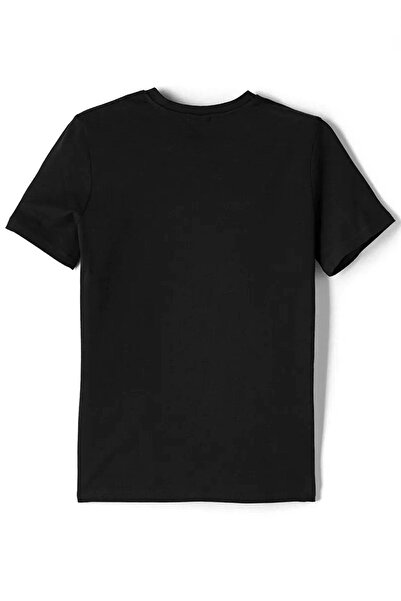 Rakerplus Μαύρο 100% βαμβακερό Unisex κοντομάνικο παιδικό μπλουζάκι