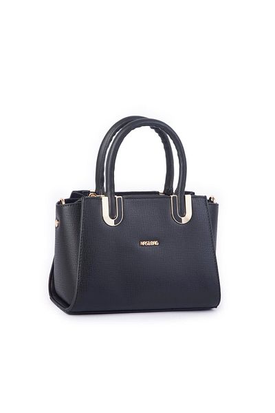 Nas Bag Vera Bag Nas Bag Women's Stylish Three Compartment Hand and Crossbody Bag Black