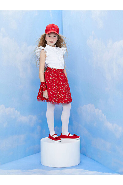 LC Waikiki Nevavm Patterned Girls' Flared Skirt with Elastic Waist