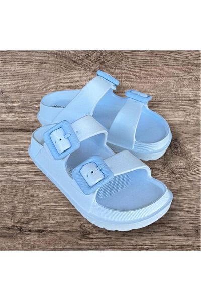 AkınalBella unisex διπλή πόρπη μαλακή μαλακή σόλα παραλίας καθημερινές παντόφλες
