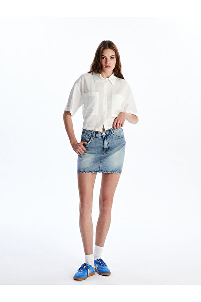 LC Waikiki Peak New Season Slim Fit Mini Jean Skirt