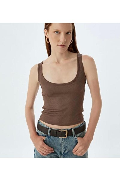 dibcollectionn Women's Ribbed Look Thick Strap Basic Undershirt