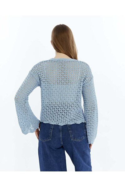 MA ananas Cardigan scurt cu șinuri ajurate