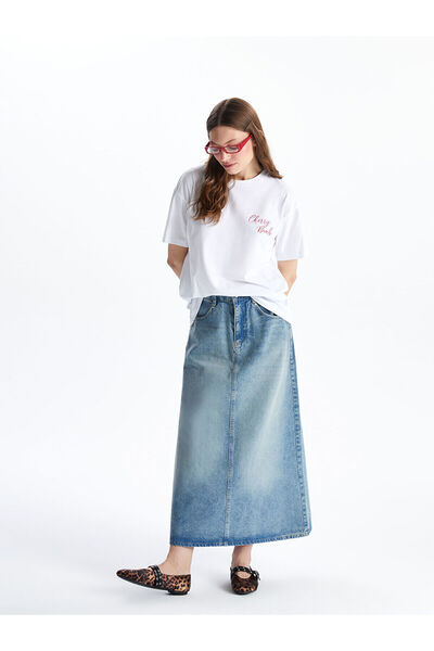 LC Waikiki New Season Standard Fit Jean Skirt - S5Ls25Z8