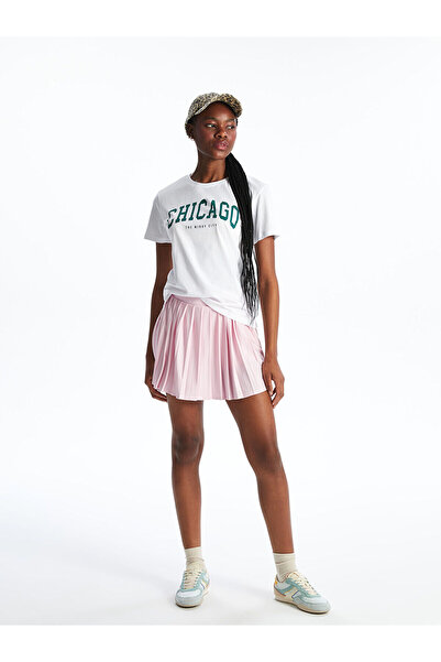 LC Waikiki Nevavm Women's Pleated Sports Shorts Skirt with Elastic Waist and ...
