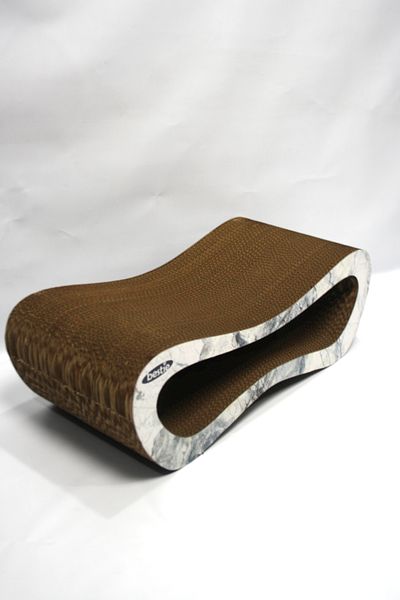 Bestie Cat Scratching Sofa Cardboard Cat Scratching Horizontal Scratching- Medium (51X24X17 cm)- 3D Marble Pattern