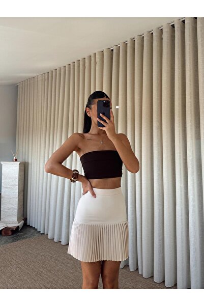 mydukkan.co Mini-fustă jumătate plisată