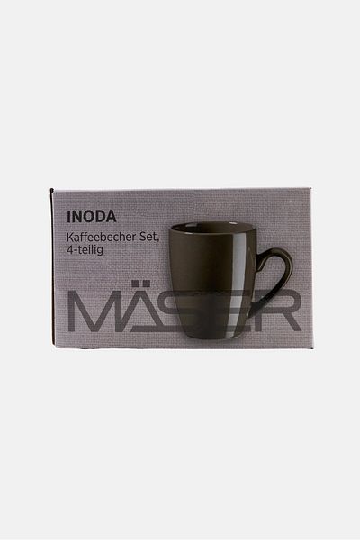 Maser 4 Pieces Coffee Mug 420ml, Grey